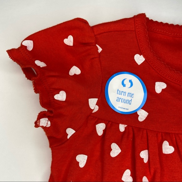 Carters Red Heart Romper 9M - Picture 2 of 5